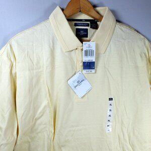 NEW Dockers XL Breathable Polo Short Sleeve Yellow Mercerized Cotton Men's